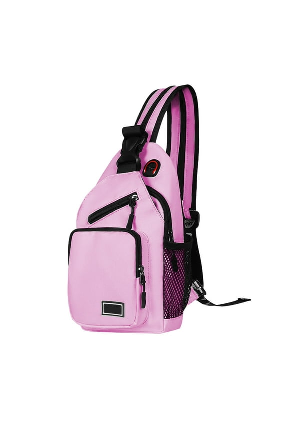 Crossbody Sling Bag Backpack for Men & Women, Convertible Shoulder Bag Waterproof Chest Bag For Daypack Travel Hiking Pink Clearance!