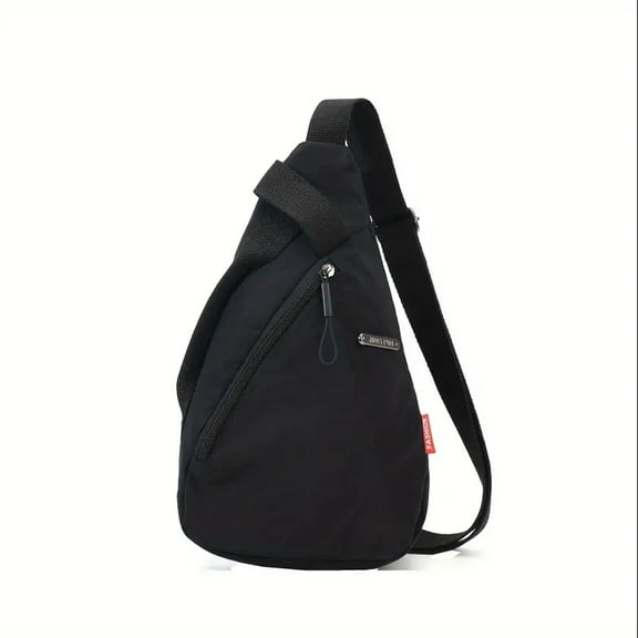 Crossbody Sling Bag, Fashionable Minimalist Cycling Bag, Versatile Lightweight Sports Backpack, Polyester Lining, Black