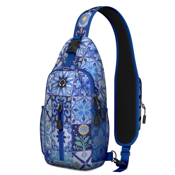 Crossbody Sling Bag Hiking Casual Sport Daypack Bohemian Tribal Crossbody Bag for Travel Chest Bag Small Backpack for Women Men
