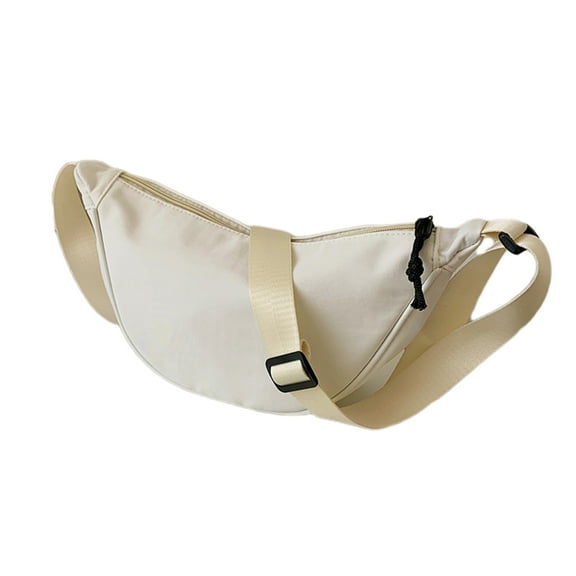 Crossbody Sling Bag Lightweight Nylon Adjustable Strap For Women Men Travel Essentials Phone Wallet Keys Holder Waterproof Chest Shoulder Waist Bag In White - Crossbody Sling Bag White