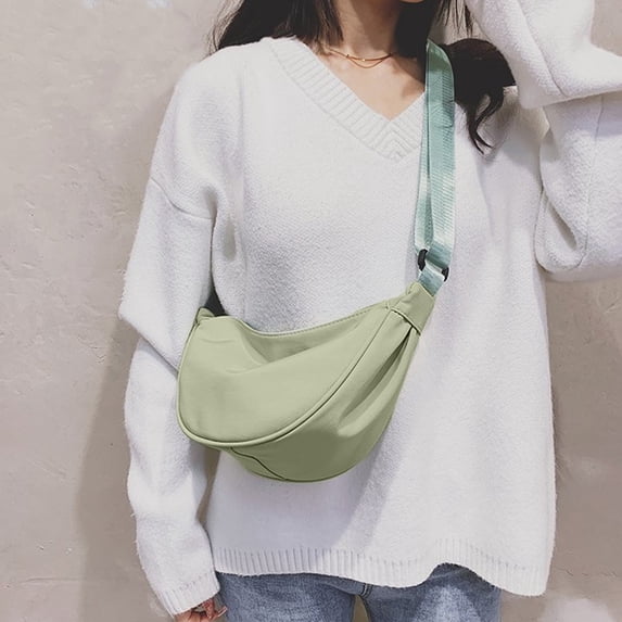 Crossbody Sling Bag, Lightweight Nylon Crescent Bag with Adjustable Strap, Waterproof Casual Messenger Bag for Women and Men, Travel, Hiking, Cycling, Outdoor and Daily Carry