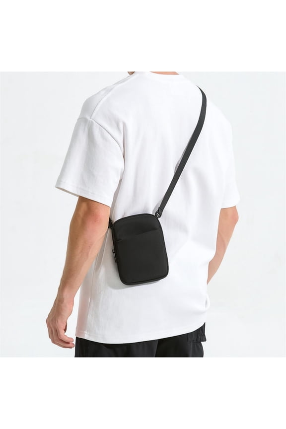 Crossbody Sling Bag Men, Cell Phone Shoulder Holster Men , Watertight Material Chest Bag Multifunctional Sports Outdoor,Mini Crossbody Backpack Chest Bag Travel Passport Phone Holder, Black