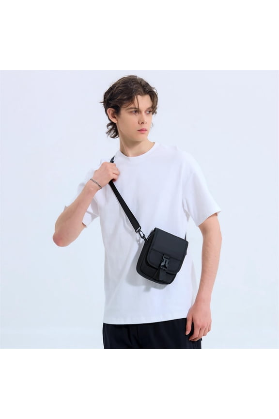 Crossbody Sling Bag Men, Cell Phone Shoulder Holster Men , Watertight Material Chest Bag Multifunctional Sports Outdoor,Mini Crossbody Backpack Chest Bag Travel Passport Phone Holder, Black