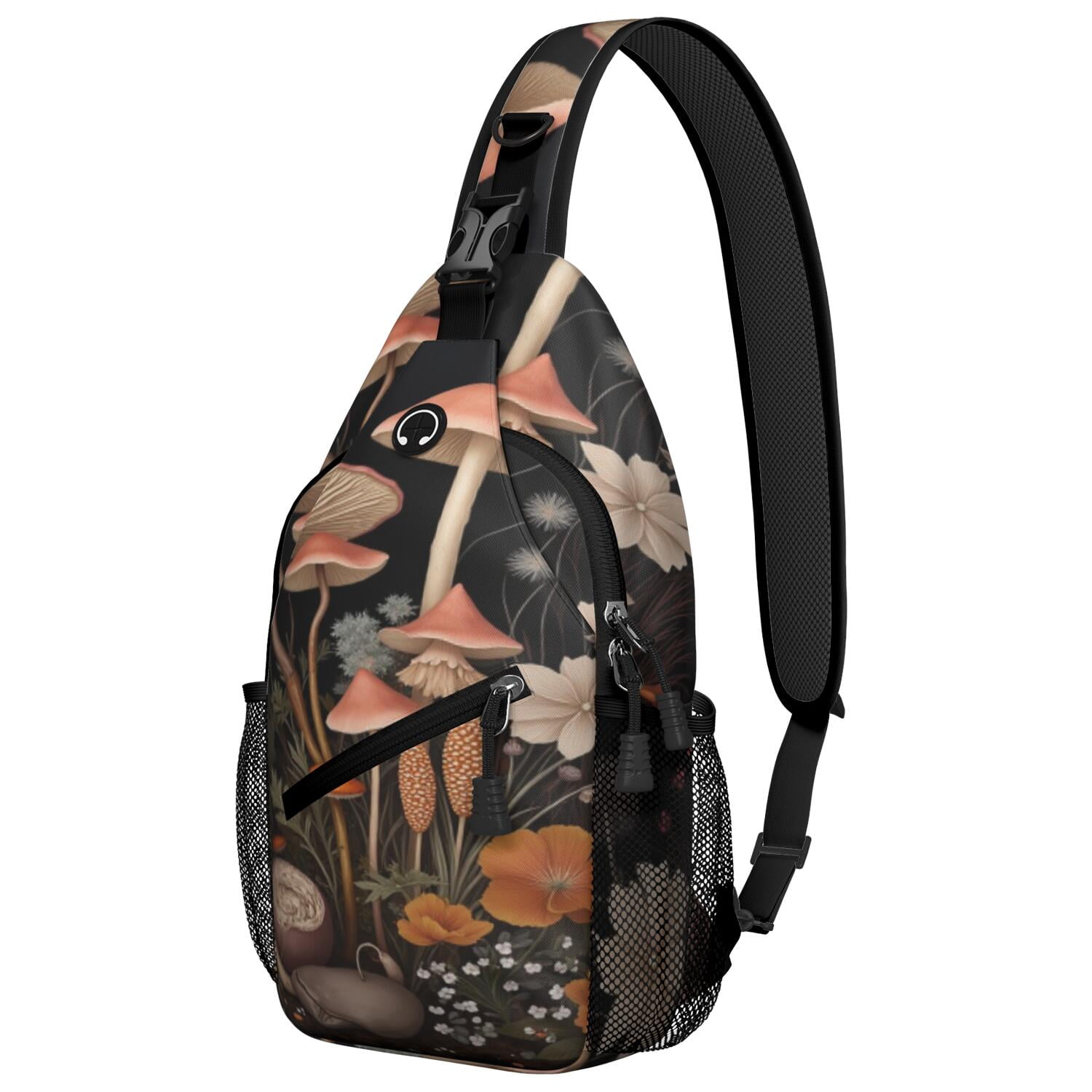 Crossbody Sling Bag Mushroom Hiking Daypack Crossbody Casual Bag for Men Women