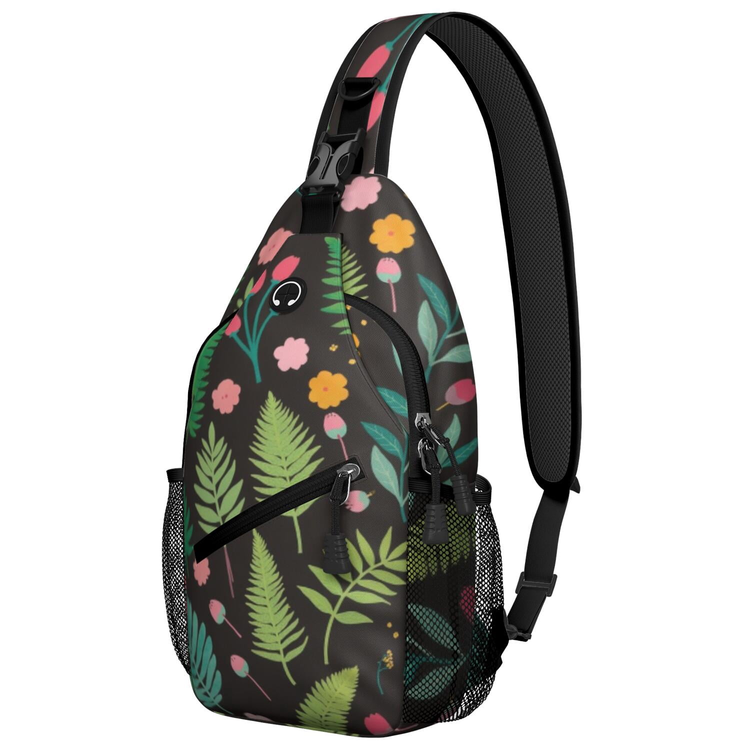 Crossbody Sling Bag Mushroom Hiking Daypack Crossbody Travel Bag Hiking Bag for Men Women