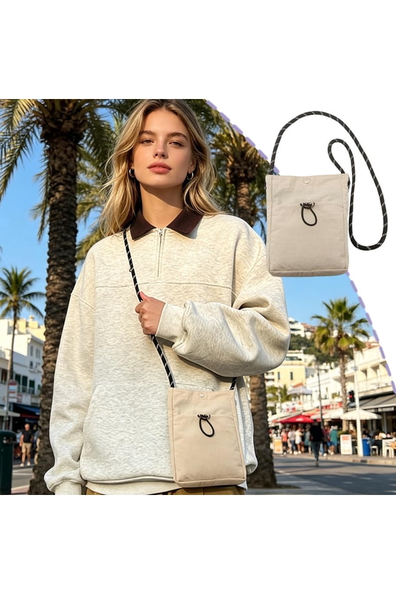 Crossbody Sling Bag Small Lightweight Phone Purse Nylon Mini Shoulder Pouch for Travel and Daily Use