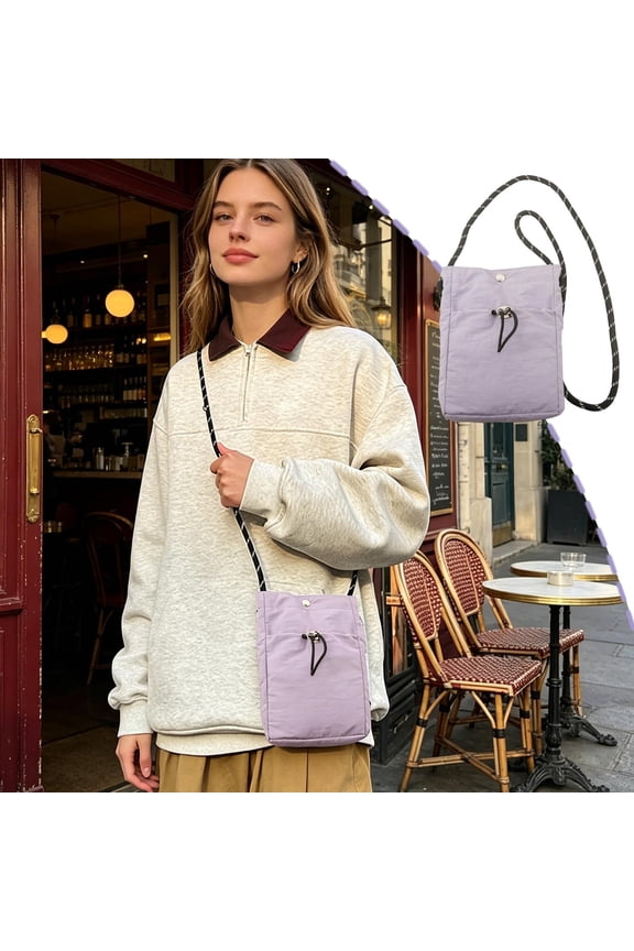 Crossbody Sling Bag Small Lightweight Phone Purse Nylon Mini Shoulder Pouch for Travel and Daily Use