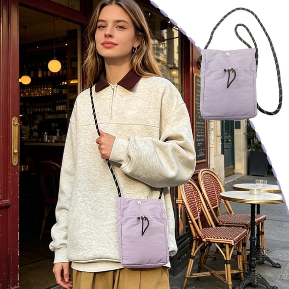 Crossbody Sling Bag Small Lightweight Phone Purse with Adjustable Strap Nylon Mini Pouch for Travel Hiking Daily Use
