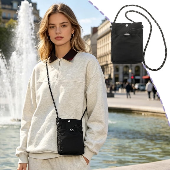 Crossbody Sling Bag Small Lightweight Phone Purse with Adjustable Strap Nylon Mini Pouch for Travel Hiking Daily Use