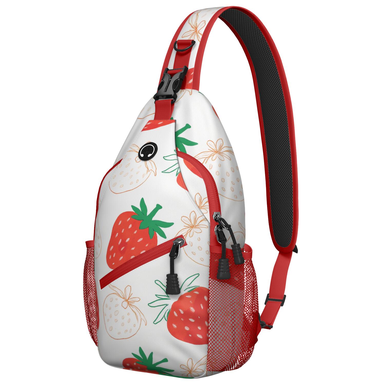 Crossbody Sling Bag Strawberry Hiking Sling Backpack Backpack Purse for Men Women