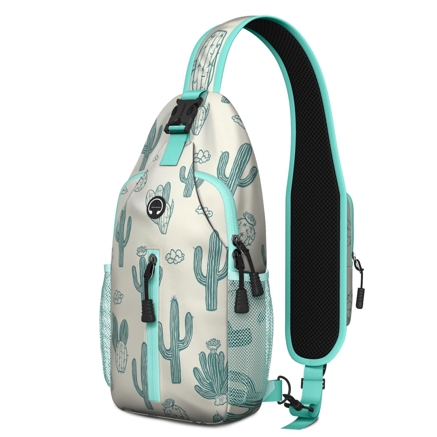 Crossbody Sling Bag Trendy Sling Backpack Cactus Crossbody Bag for Travel Chest Bag Small Backpack for Women Men