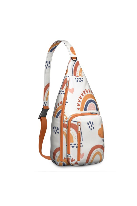 Crossbody Sling Bag for Men with Adjustable Shoulder Strap Shoulder Backpack Hiking Sling Backpack Crossbody Bag for Travel Rainbow Cartoon