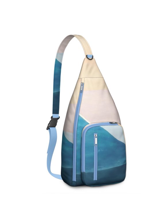 Crossbody Sling Bag for Men with Adjustable Shoulder Strap Shoulder Backpack Shoulder Backpack Crossbody Bag for Travel Abstract Geometry Colorful