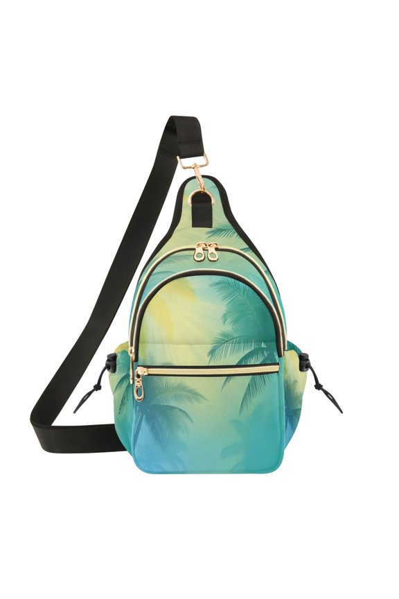 Crossbody Sling Bag for Women Shoulder Purse Trendy Daypack with Adjustable Strap Blue and Green Gradient