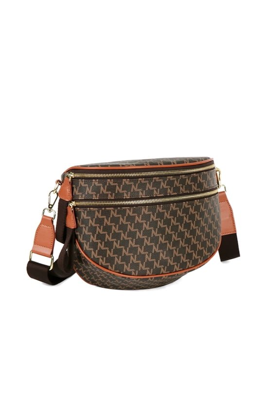 Crossbody Sling Bag for Women Trendy Fanny Pack Vegan Leather Chest Bag Large Purse with Adjustable Strap Checkered Pattern Essentials