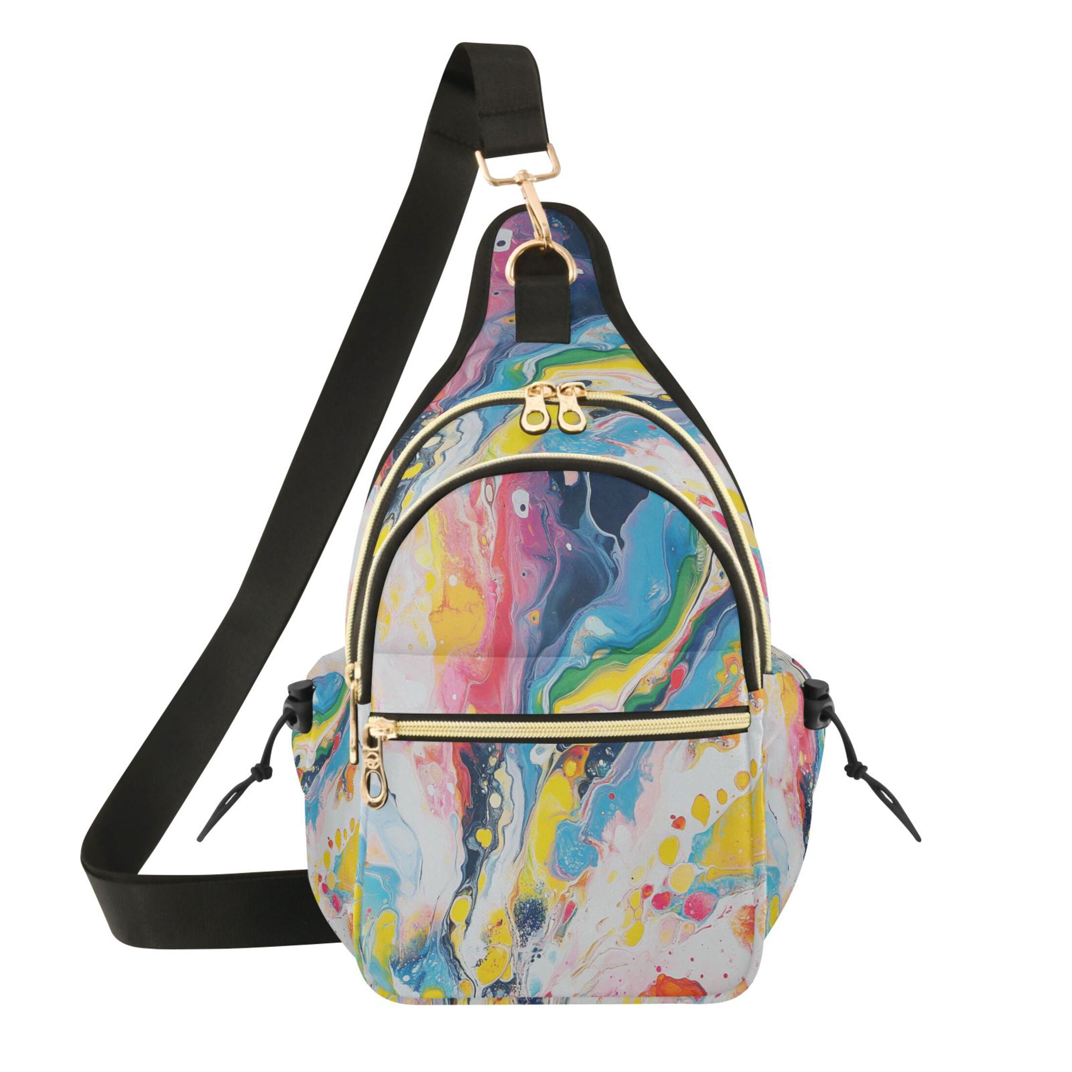 Crossbody Sling Chest Bag, Water-Resistant Polyester Shoulder Bag with ...