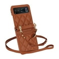 thumbnail image 1 of Crossbody Strap Case For Motorola Razr 40 Case, Wallet Card Holder Protection case,Shoulder Strap Leather case,Anti-Loss and Anti-Shock,Phone case for Motorola Razr 40, Brown, 1 of 7