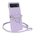 thumbnail image 1 of Crossbody Strap Case For Motorola Razr 40 Case, Wallet Card Holder Protection case,Shoulder Strap Leather case,Anti-Loss and Anti-Shock,Phone case for Motorola Razr 40, Purple, 1 of 7