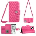 thumbnail image 1 of Crossbody Strap Case for iPhone 13 Wallet case Women Girls 【RFID Blocking】For iPhone 13, Crossbody Phone case Magnetic Closure Flip Cover Credit Card Holder Kickstand, Rose, 1 of 8