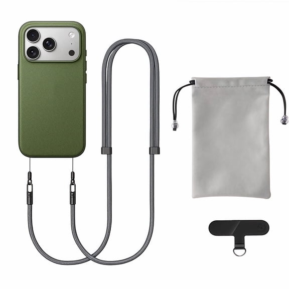 Nyhpar For Iphone 17 Pro Max Cell Phone Lanyard Crossbody Neck Holder Strap, Anti Theft Cross Body Phone Case Strap (Gray)