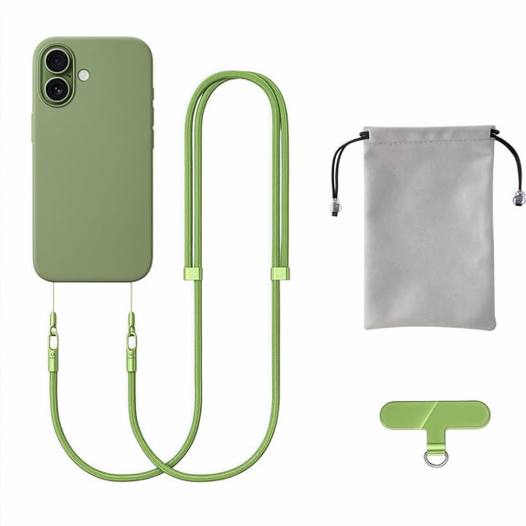 Nyhpar For Iphone 17 Pro Max Cell Phone Lanyard Crossbody Neck Holder Strap, Anti Theft Cross Body Phone Case Strap, Case Not Included(Green)