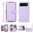 thumbnail image 1 of Crossbody Strap & Lanyard for Google Pixel 6 Pro Case Wallet, with 10-Card Holder & 1 Bills Slot Soft PU Leather Magnetic Flip Folio Heavy Duty Protection Case for Google Pixel 6 Pro, Purple, 1 of 12