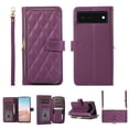 thumbnail image 1 of Crossbody Strap & Lanyard for Google Pixel 6 Pro Case Wallet, with 10-Card Holder & 1 Bills Slot Soft PU Leather Magnetic Flip Folio Heavy Duty Protection Case for Google Pixel 6 Pro, Darkpurple, 1 of 12