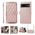 thumbnail image 1 of Crossbody Strap & Lanyard for Google Pixel 7 Case Wallet, with 10-Card Holder & 1 Bills Slot Soft PU Leather Magnetic Flip Folio Heavy Duty Protection Case for Google Pixel 7, Rosegold, 1 of 12
