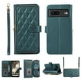thumbnail image 1 of Crossbody Strap & Lanyard for Google Pixel 8 Pro Case Wallet, with 10-Card Holder & 1 Bills Slot Soft PU Leather Magnetic Flip Folio Heavy Duty Protection Case for Google Pixel 8 Pro, Darkgreen, 1 of 12