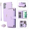thumbnail image 1 of Crossbody Strap & Lanyard for Samsung Galaxy S22 Case Wallet, with 10-Card Holder & 1 Bills Slot Soft PU Leather Magnetic Flip Folio Heavy Duty Protection Case for Galaxy S22, Purple, 1 of 12
