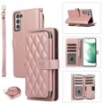 thumbnail image 1 of Crossbody Strap & Lanyard for Samsung Galaxy S23 Case Wallet, with 10-Card Holder & 1 Bills Slot Soft PU Leather Magnetic Flip Folio Heavy Duty Protection Case for Galaxy S23, Rosegold, 1 of 12