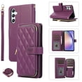 thumbnail image 1 of Crossbody Strap & Lanyard for Samsung Galaxy S24 Case Wallet, with 10-Card Holder & 1 Bills Slot Soft PU Leather Magnetic Flip Folio Heavy Duty Protection Case for Galaxy S24, Darkpurple, 1 of 12