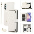 thumbnail image 1 of Crossbody Strap & Lanyard for Samsung Galaxy S24 Plus Case Wallet, with 10-Card Holder & 1 Bills Slot Soft PU Leather Magnetic Flip Folio Heavy Duty Protection Case for Galaxy S24 Plus, White, 1 of 11