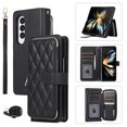 thumbnail image 1 of Crossbody Strap & Lanyard for Samsung Galaxy Z Fold 3 5G Case Wallet, with 10-Card Holder & 1 Bills Slot Soft PU Leather Magnetic Flip Folio Heavy Duty Protection Case for Galaxy Z Fold 3, Black, 1 of 9
