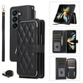 thumbnail image 1 of Crossbody Strap & Lanyard for Samsung Galaxy Z Fold 5 5G Case Wallet, with 10-Card Holder & 1 Bills Slot Soft PU Leather Magnetic Flip Folio Heavy Duty Protection Case for Galaxy Z Fold 5, Black, 1 of 9