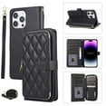 thumbnail image 1 of Crossbody Strap & Lanyard for iPhone 12/12 Pro Case Wallet, with 10-Card Holder & 1 Bills Slot Soft PU Leather Magnetic Flip Folio Heavy Duty Protection Case for iPhone 12/12 Pro, Black, 1 of 12