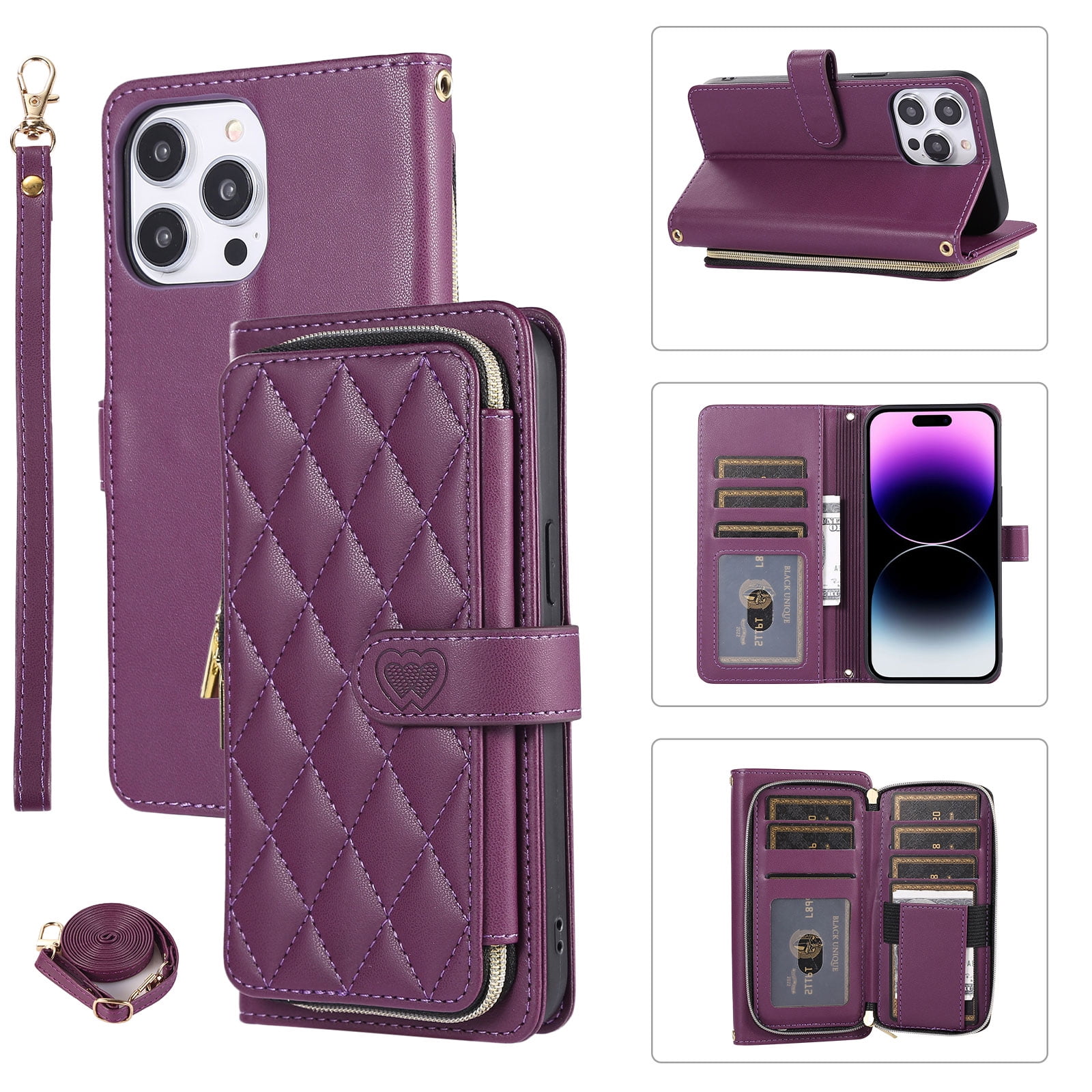 iphone 13 pro max case with strap and wallet