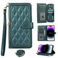 thumbnail image 1 of Crossbody Strap & Lanyard for iPhone 16 Case Wallet, with 10-Card Holder & 1 Bills Slot Soft PU Leather Magnetic Flip Folio Heavy Duty Protection Case for iPhone 16, Darkgreen, 1 of 10
