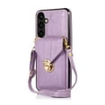 thumbnail image 1 of Crossbody Strap Wallet Case for Samsung Galaxy S23 FE, Elegant Premium PU Leather Case with Card Holder, Women Shoulder Strap Handbag Purse Drop Protection Cover Case for S23 FE - Purple, 1 of 6