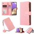 thumbnail image 1 of Crossbody Strap Wallet Case for Samsung Galaxy S23 Ultra, PU Leather Case with Lanyard Strap Wristlet Zipper Card Holder Anti-shock Anti-fall Kickstand Flip Case Cover for S23 Ultra, Pink, 1 of 7