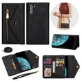thumbnail image 1 of Crossbody Strap Wallet Case For Samsung Galaxy S24 Plus , Magnetic Book Envelope Design PU Leather Shoulder Strap Hand Wrist Stand Flip Cards Slots Cover with wrist Strap for Samsung S24 Plus,Black, 1 of 14