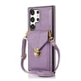 thumbnail image 1 of Crossbody Strap Wallet Case for Samsung Galaxy S24 Ultra, Elegant Premium PU Leather Case with Card Holder, Women Shoulder Strap Handbag Purse Drop Protection Cover Case for S24 Ultra - Purple, 1 of 6