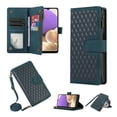 thumbnail image 1 of Crossbody Strap Wallet Case for iPhone 14, PU Leather Case with Lanyard Strap Wristlet Zipper Card Holder Anti-shock Anti-fall Kickstand Flip Case Cover for iPhone 14, Green, 1 of 7