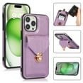 thumbnail image 1 of Crossbody Strap Wallet Case for iPhone 16 Pro, Elegant Premium PU Leather Case with Card Holder, Women Shoulder Strap Handbag Purse Drop Protection Cover Case for iPhone 16 Pro - Purple, 1 of 6
