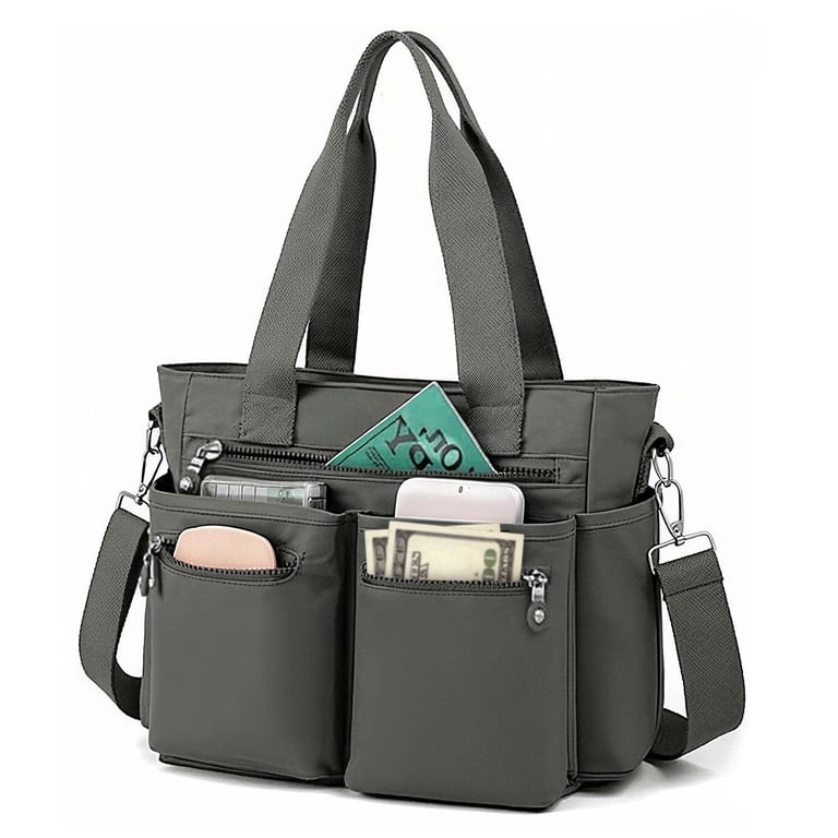 Gocvo Casual Tote Bag with Multiple Pockets, Large Capacity Nylon