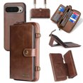 thumbnail image 1 of Crossbody Wallet Case Compatible with Google Pixel 9 Pro XL RFID Blocking Detachable Card Holder Soft PU Leather Magnetic Snap Shoulder Strap Zipper Phone Case For Google Pixel 9 Pro XL,Brown, 1 of 8