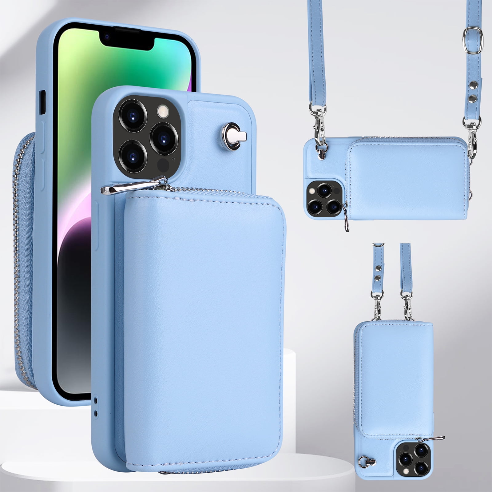 Crossbody Wallet Case Compatible with iPhone 12 Pro Max with Detachable
