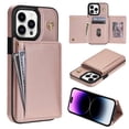 thumbnail image 1 of Crossbody Wallet Case Compatible for iPhone 12 Pro Max, Folio Card Holder PU Leather Magnetic Clasp Shoulder Strap Purse Phone Case for iPhone 12 Pro Max Protective Cover, Rosegold, 1 of 11