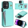 thumbnail image 1 of Crossbody Wallet Case Compatible for iPhone 12 Pro / iPhone 12 6.1", Folio Card Holder PU Leather Magnetic Clasp Shoulder Strap Purse Case for iPhone 12 Pro / iPhone 12 6.1" Protective Cover, Mint, 1 of 7