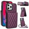 thumbnail image 1 of Crossbody Wallet Case Compatible for iPhone 12 Pro / iPhone 12 6.1", RFID Blocking Protective Purse Case Cover with Card Slots Holder Kickstand Shoulder Strap Lanyard Magnetic Closure, Darkpurple, 1 of 5